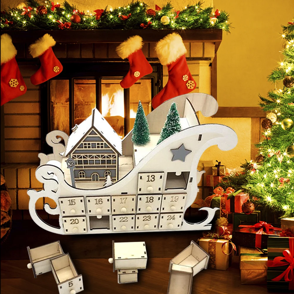 

Деревянный календарь с надписью «Merry Christmas»