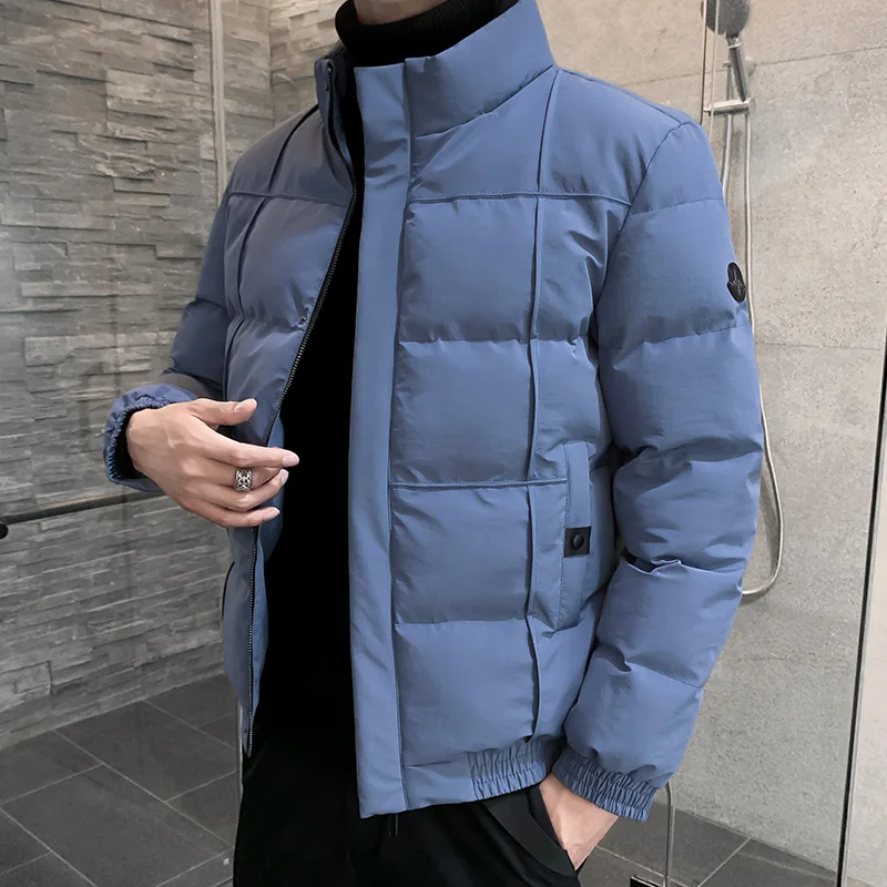 2020 new autumn winter men's cotton-padded clothes casual down jacket bread coat stand collar  warm coat