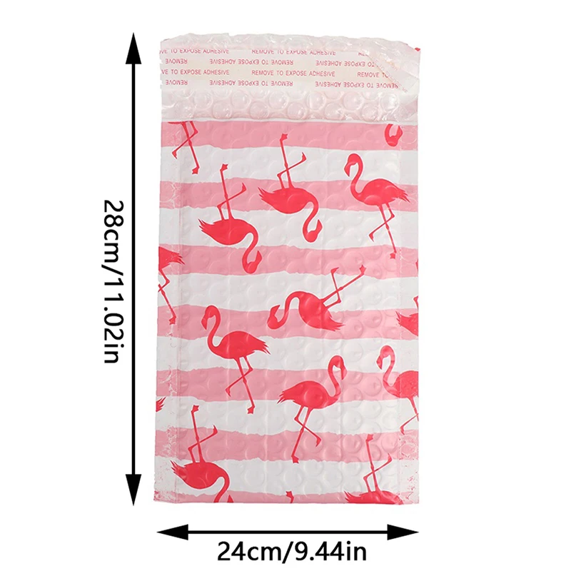 

10pcs Usable Space Flamingo Bubble Mailer Envelopes Padded Mailing Bag Self Sealing 24*28cm