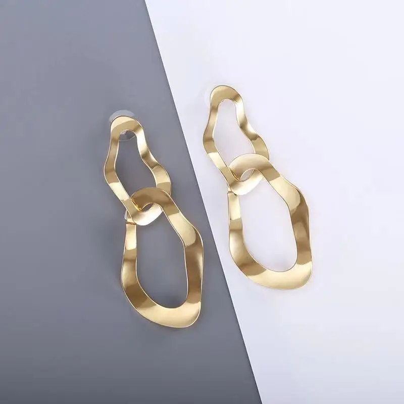 Клипсы медные витые серьги креативные модные обруча ювелирные