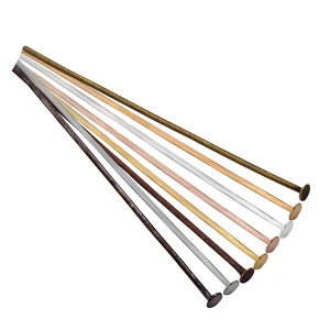 Штифты с плоской головкой, золотистыеСеребристыеРодиевые штифты для изготовления ювелирных изделий, 100 шт., 0,7x20 мм, 0,7x25 мм