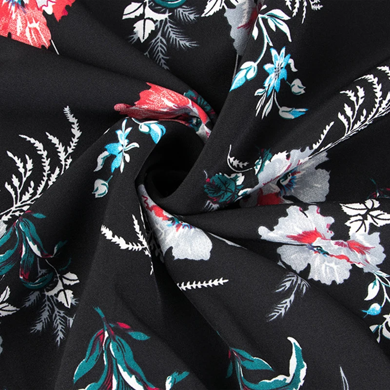 

Floral Dress Women 2021 New Autumn Fashion Casual Full Sleeve Dresses High Waist Loose Print Black Dress vestidos de mujer