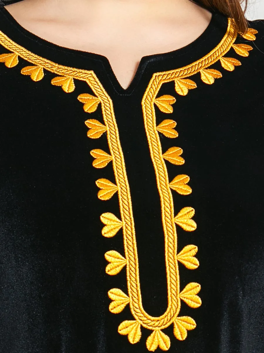 Женское бархатное платье-макси длинное платье в мусульманском стиле Осень-зима