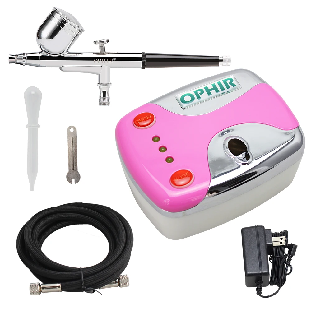 OPHIR 12V DC Portable Airbrush Compressor with 0.3mm Airbrush Gun for Cake Decorating Art Hobby Paint _AC002+AC004