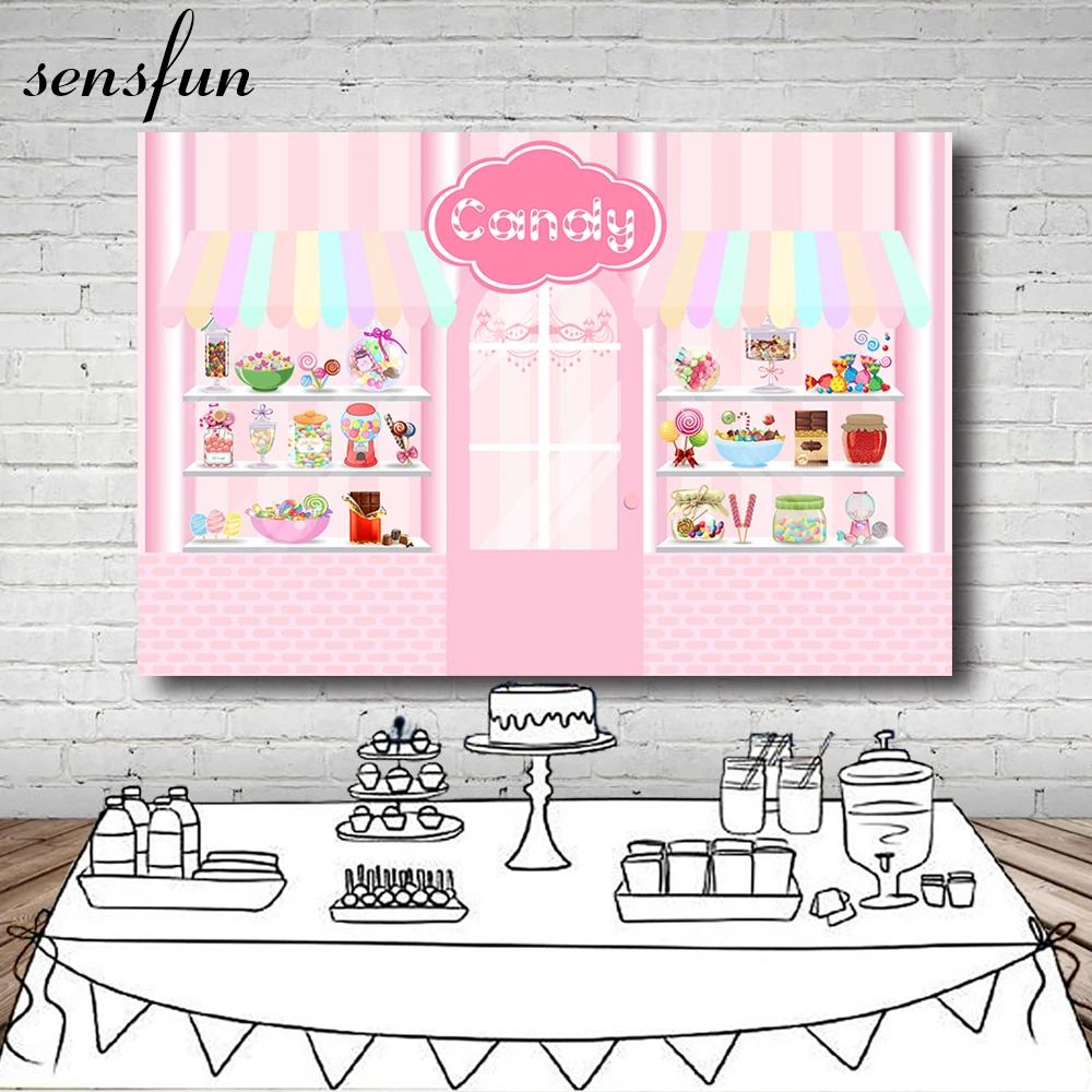 

Декорации для фотосъемки на день рождения с изображением девушек и конфет Sensfun