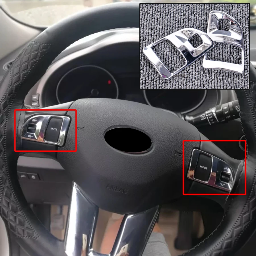 2 шт. Стайлинг интерьера автомобиля АБС пластик хромированный чехол на руль для Kia