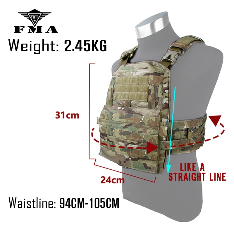 Тактический жилет FMA Multicam TMC несущий с тарелкой AVS (Размер M) Cordura 500D Standard Limited Airsoft