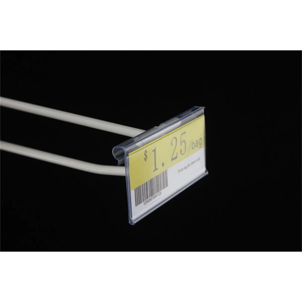 Откидной держатель этикеток для T-end Hook Clear Pvc рекламная Передняя бирка карточка