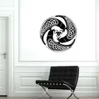 Ирландский орнамент вороны кельтский круг виниловый домашний декор наклейка на стену для гостиной художественные фрески интерьерные домашние наклейки съемные 3775