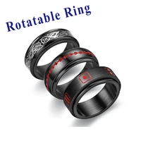 high quality cool stainless steel rotatable men couple ring punk women male for party gift