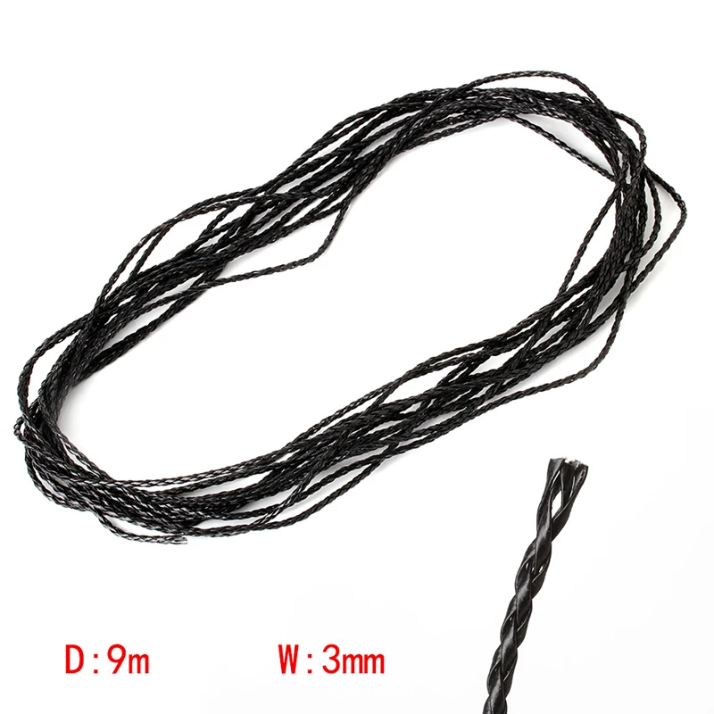 

Black Leather Braided String Cord Chain M Necklace Rope For Jewelry