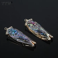 1pcs clear quartz jewelry pendant with brass cicada shape gold color plated 2 5 mm design for diy jewelry making accessories