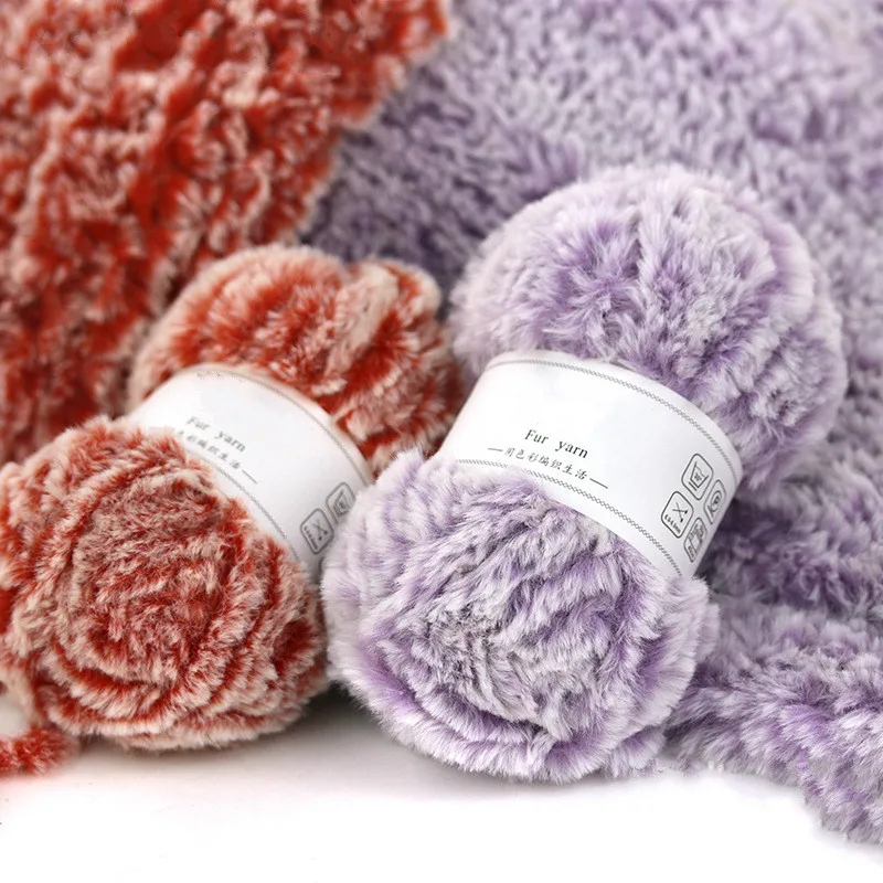 500 г 100% полиэстер длинная плюшевая пряжа из перьев необычная для ручного вязания