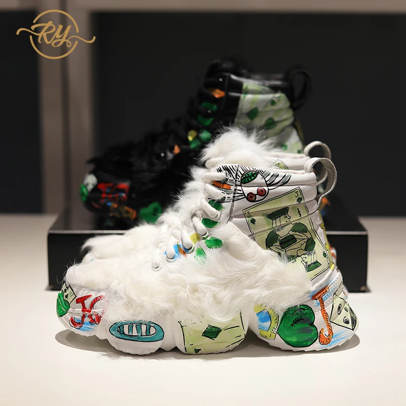 Женские модные кроссовки RY RELAA женская обувь из 2018 натуральной шерсти стильные