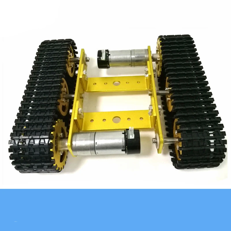 Золотой мини T100 металлический rc Танк шасси комплект с высоким крутящим моментом DC Мотор скорость отзывы умный гусеничный робот образование DIY для Anduino