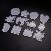 resin casting shaker molds epoxy quicksand silicone molds mouse head snowflakes shape for pendant jewelry keychain decoration