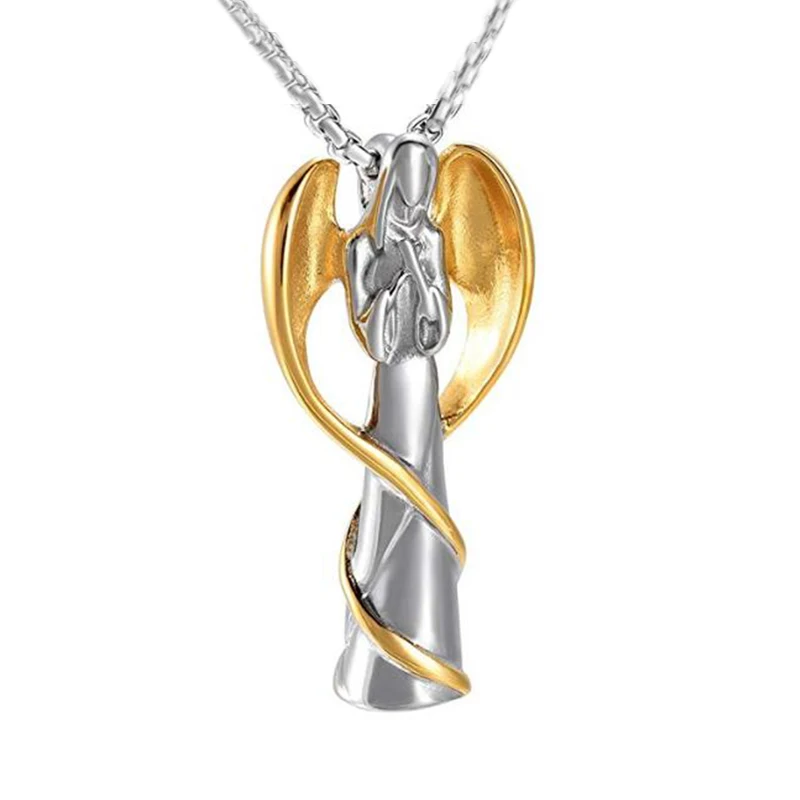 Ангел леди Нержавеющая сталь Пепел Память Держатель мемориальная урна ювелирные изделия шкатулка медальон