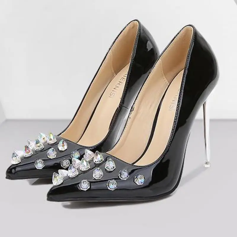 

Odinokov 11 см красные черные женские свадебные туфли из лакированной кожи со стразами неглубокие женские туфли-лодочки на высоком каблуке