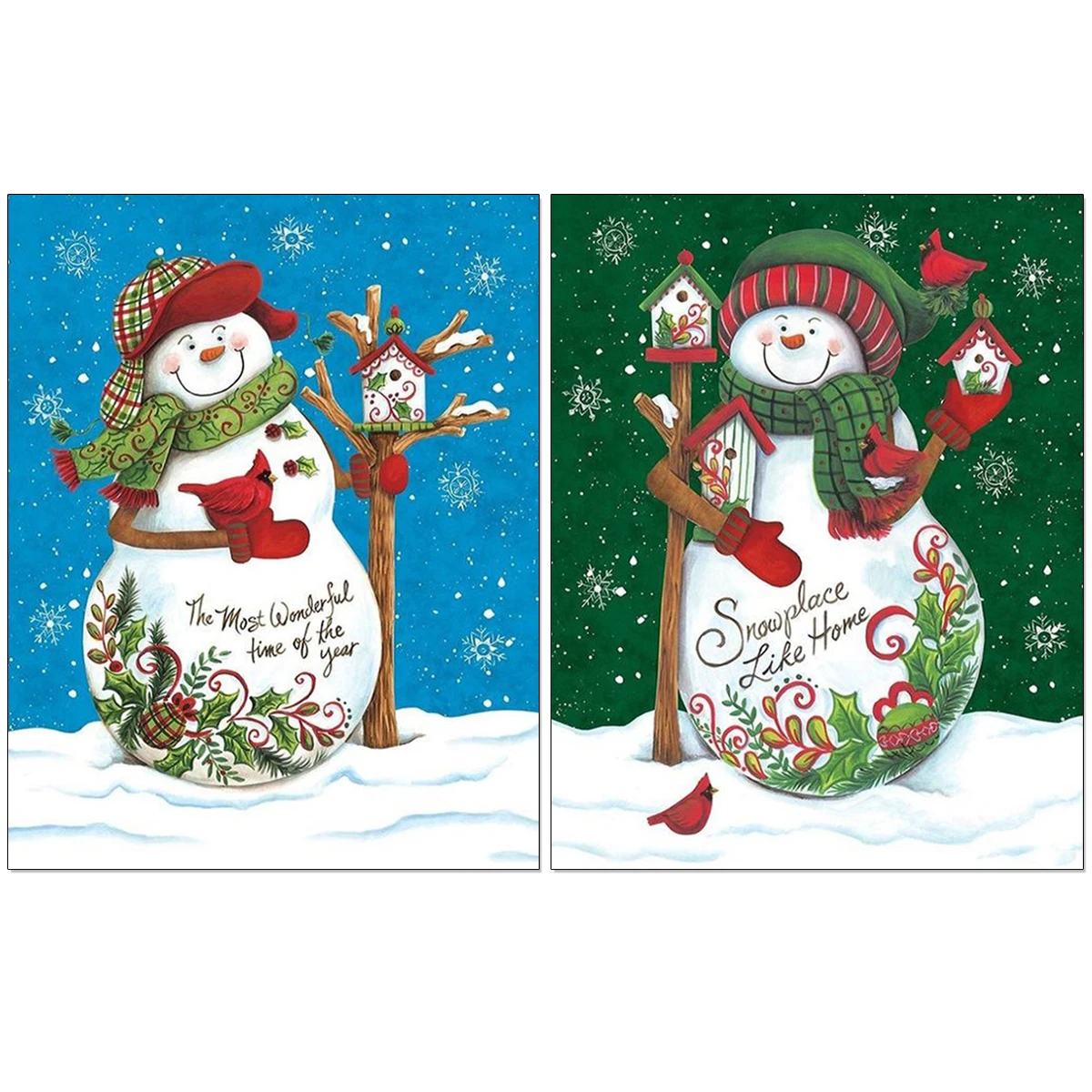 

5D алмазная живопись «сделай сам», снеговик, полная выкладка, квадратная Алмазная вышивка, мозаика, зимняя снежная сцена, Рождественское укр...