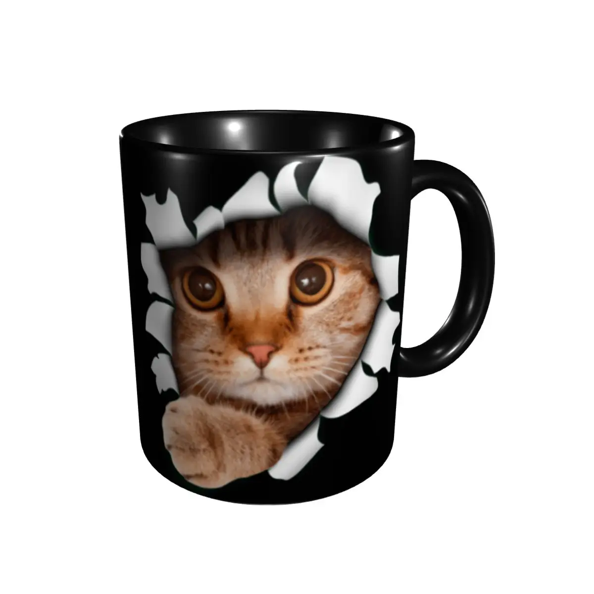 

Промо Милая котенка кошка рваная 3D смешная кошка влюбленные кружки классические чашки кружки с принтом забавная Новинка R204 кофейные чашки