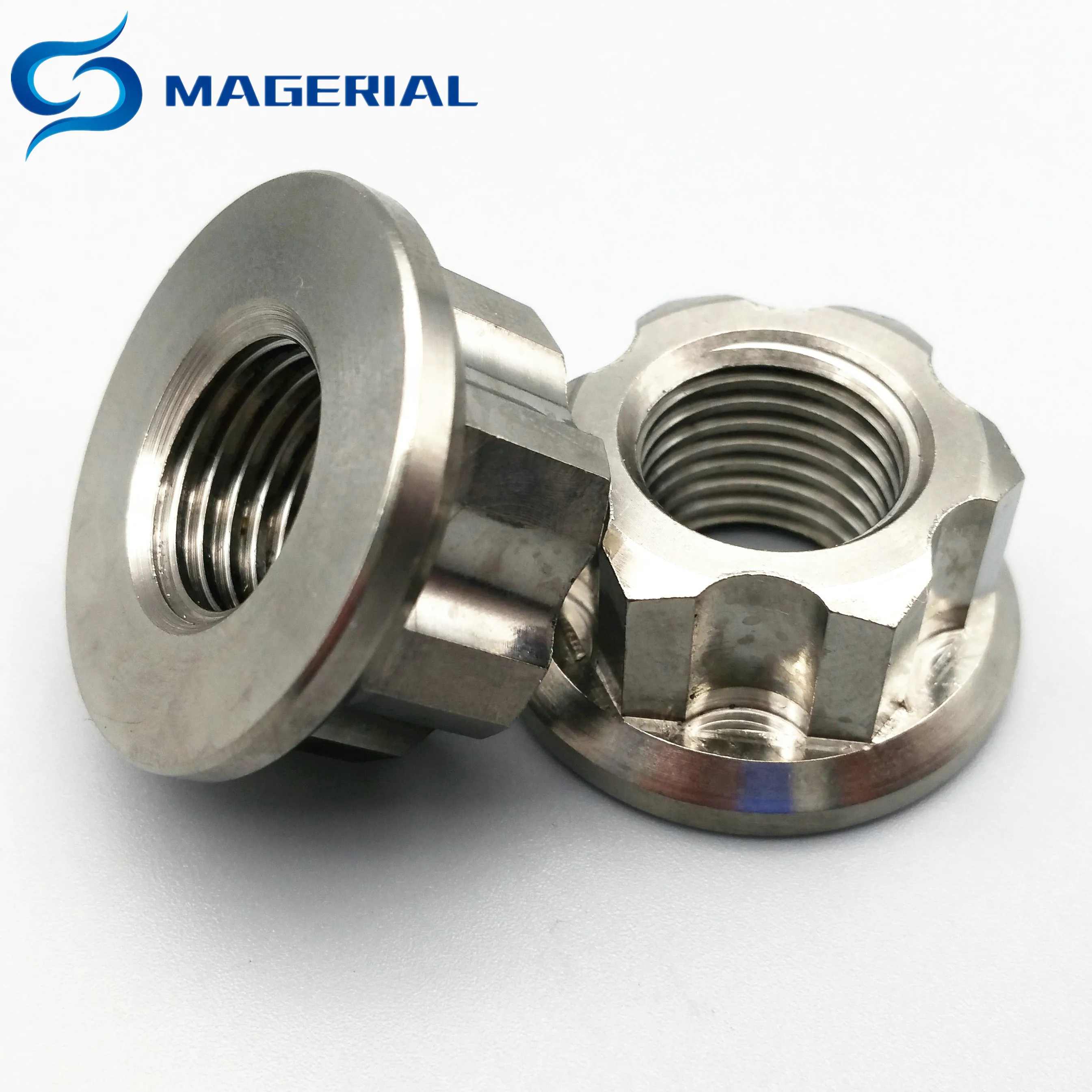 Ti Axle Nut M6 M8 M10 M12 M14 титановая Фланцевая гайка Ti цвет Шестигранная титановая гайка Ti крепеж 2 шт