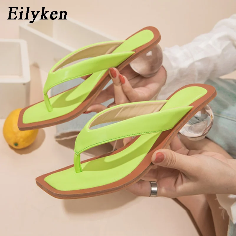 Женские шлепанцы Eilyken, квадратный носок, прозрачные, на низком каблуке, размеры 43 - изображение