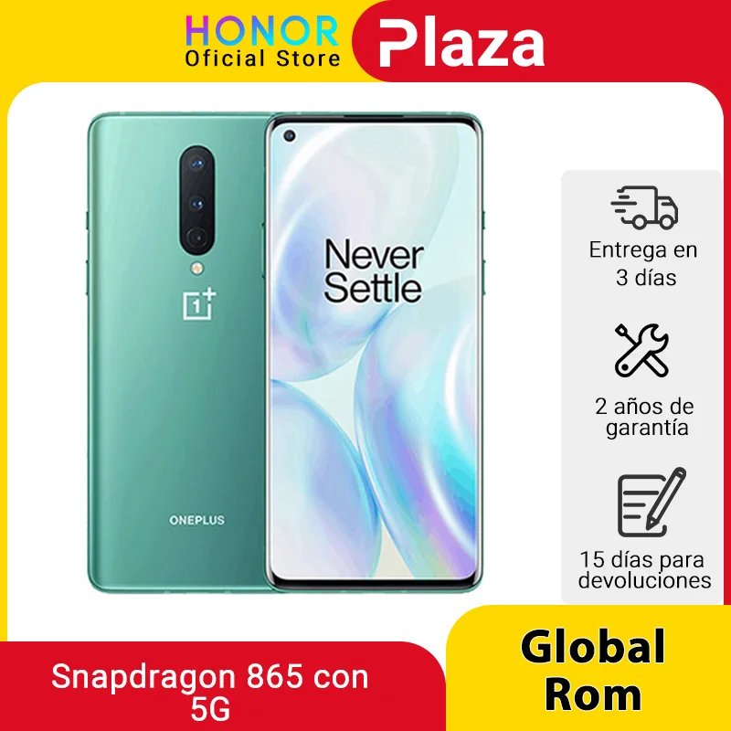 Глобальная прошивка OnePlus 8 5G Смартфон Snapdragon 865 Octa Core 6 55 'ྖ Гц активно матричные