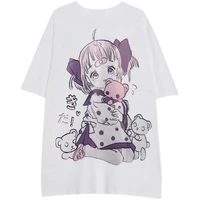 kawaii anime oversized womens t shirt 2021 summer cartoon printed short sleeves top female street style casual fashion clothes