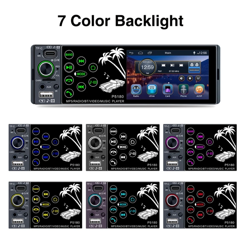 

X7AE IPS Screen Full Touch Display Car Stereo Multimedia Stereo MP5 Player Dual USB Bluetooth TF Card FM Radio Receiver