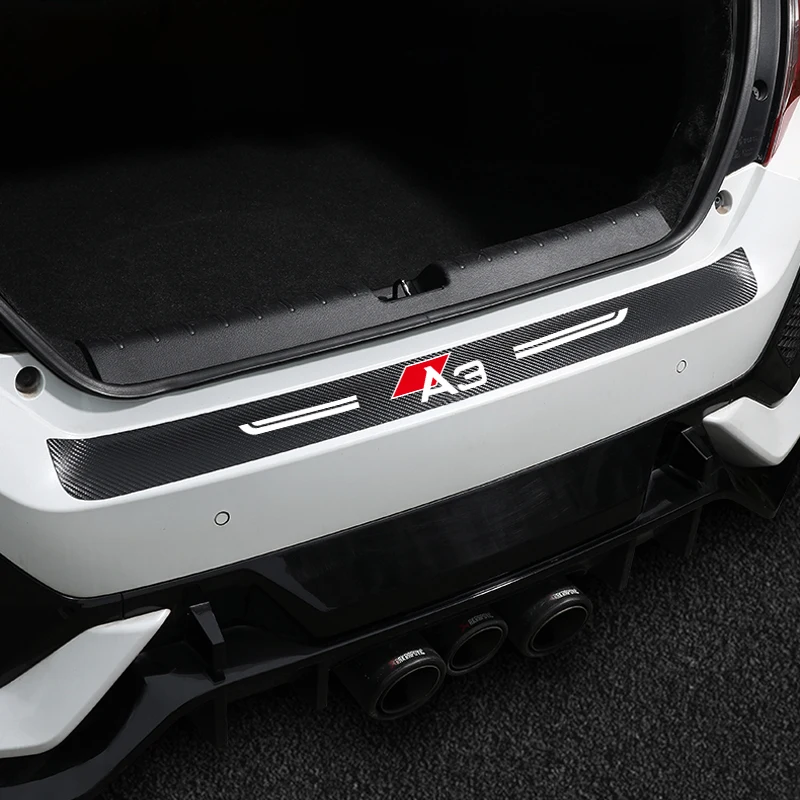 1pcs Car trunk Protective Decorative Carbon Fiber Fabric Scratch-proof modification of for Audi A3 A4 A5 A6 A7 Q3 Q5 Q7 | Автомобили и