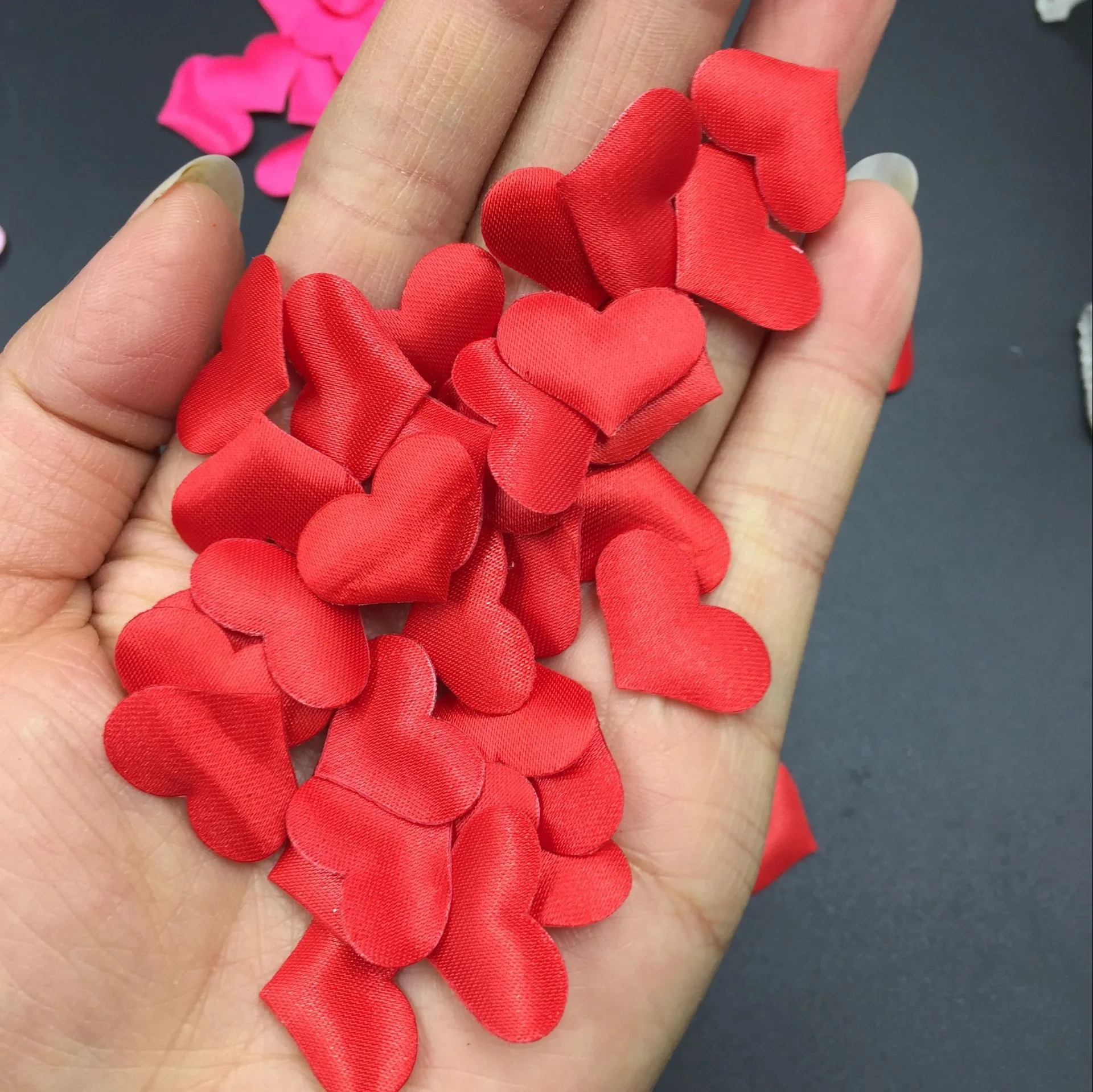 100 шт. золотисто красная романтическая губка атласная ткань искусственная