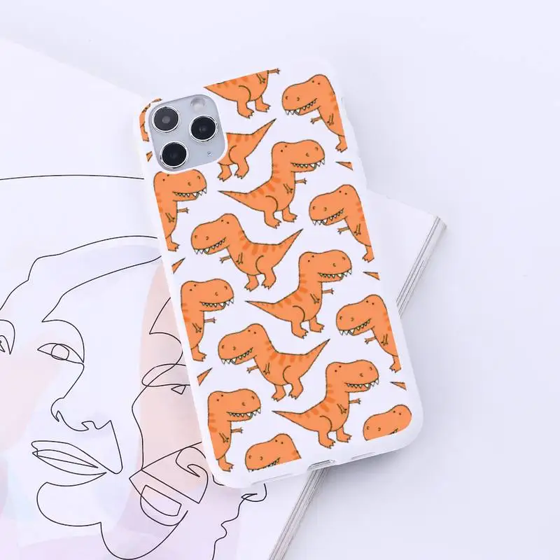

Cute Dinosaur Baby Fashion Phone Case Candy Color for iPhone 6 7 8 11 12 s mini pro X XS XR MAX Plus