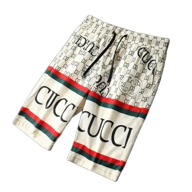 

2021 print shorts for men summer ice silk thin style large size loose five pants for men leisure big pants beach pants trend