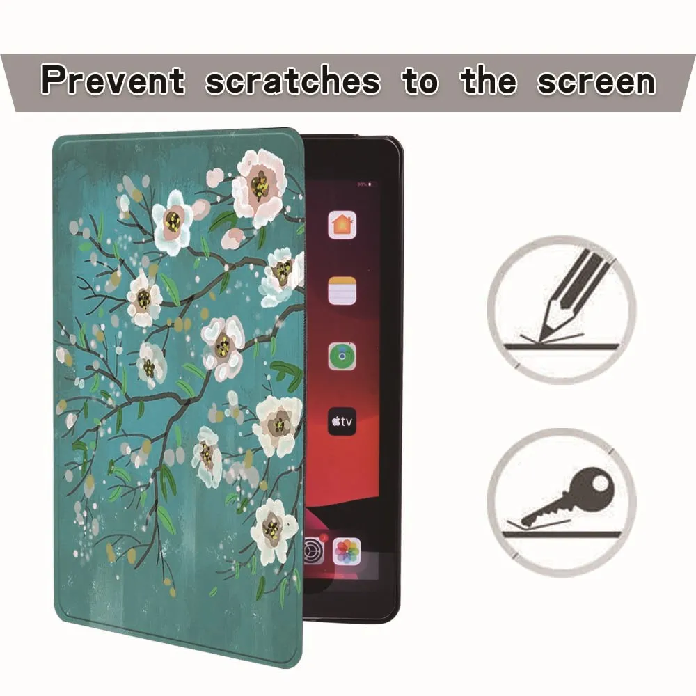 

For Apple iPad 9 10.2" 2021 (9th Generation) A2603 A2604- Printed PU Leather Smart Tablet Stand Folio Shockproof Cover Case