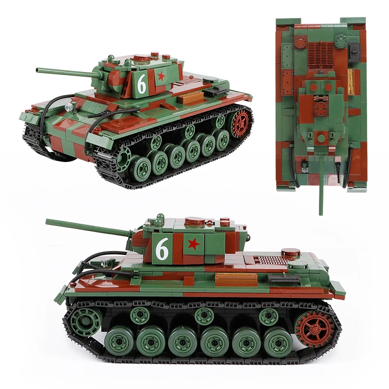 768 шт. WW2 Военная серия тяжелый танк строительные блоки советский KV 1 бак армейские