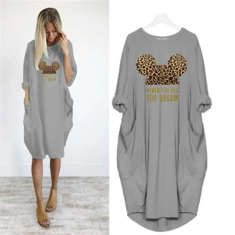 Disney с Микки-Маусом футболка Минни Маус платье для женщин летний спортивный