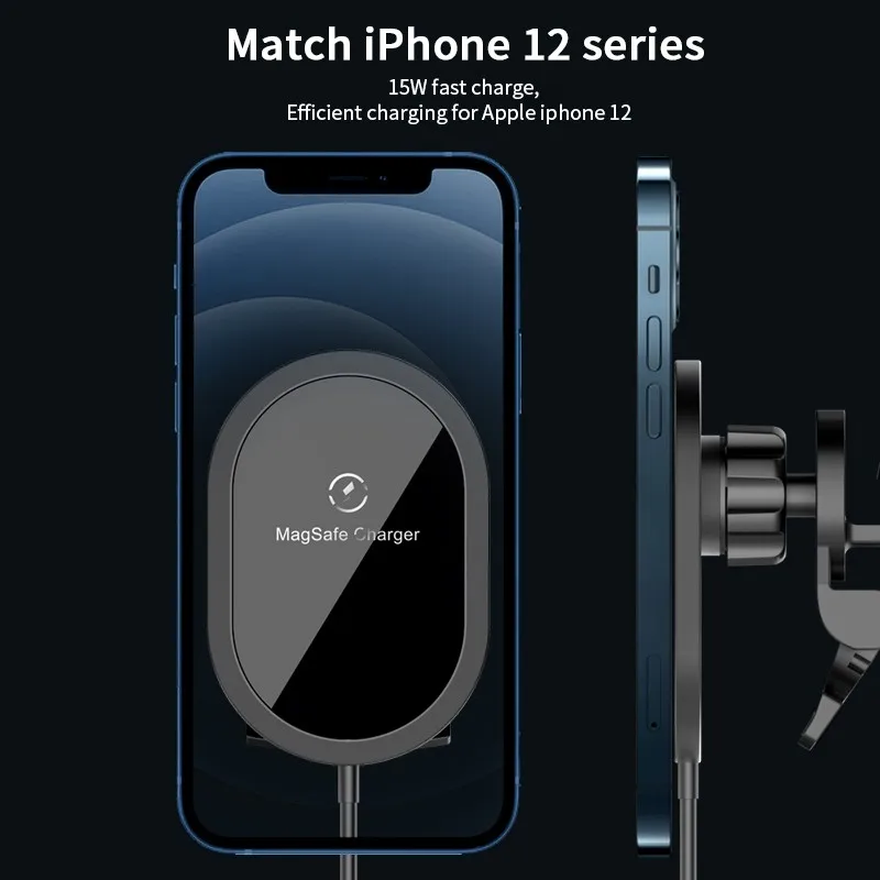 

15W Magnetic Wireless Charger Car Charging Mount For Magsafe iPhone 12 Pro Max 12Mini Magnet Air Vent Installation Phone Holder