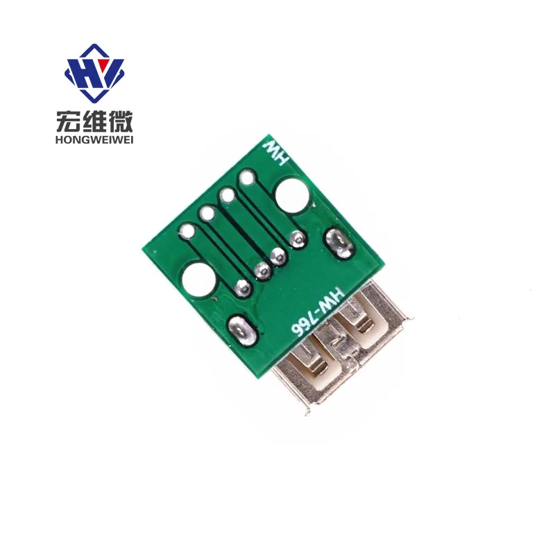 1pcs Type A Female USB2.0 To DIP 4p Straight Plug 2.54mm PCB Socket Connector Adapter Board Welded Mobile Phone Power Data Cable