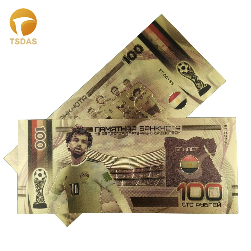 10 шт./лот новые банкноты из 24 каратного золота в русском стиле футбольные 100
