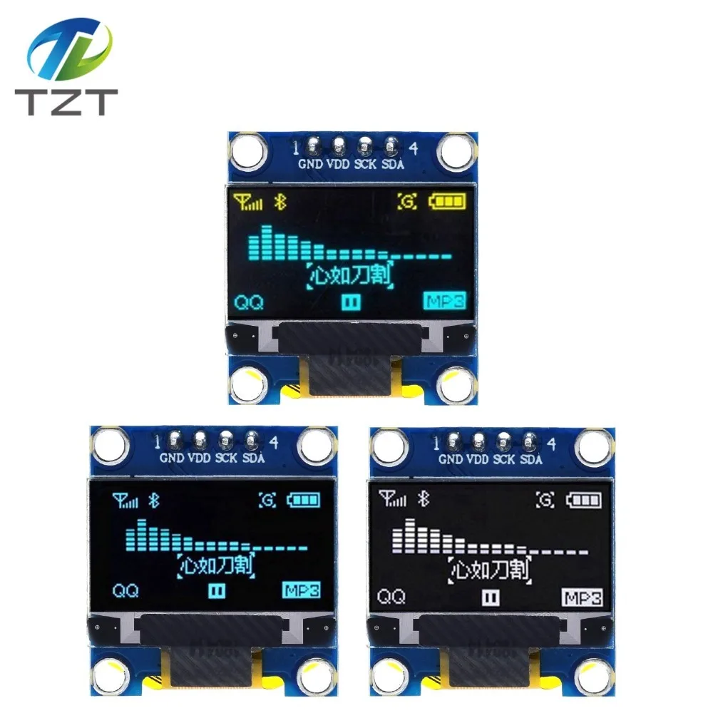 TZT 0.96 inch IIC Serial White OLED Display Module 128X64 I2C SSD1306 12864 LCD Screen Board GND VCC SCL SDA 0.96" for Arduino