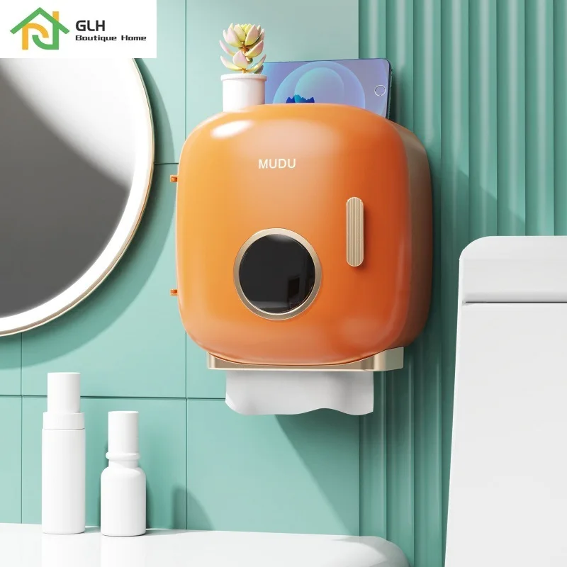 

Держатель для туалетной бумаги, настенный водонепроницаемый контейнер для туалетной бумаги, нагнетающий контейнер, стойка для бумаги руло...