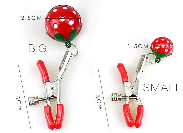 Handmade 1 Pair Adjustable Strawberry Nipple Clamps Clit Clamp Adult Games Sex Toys for Couples Fetish Breast Labia Clips-30 | Красота и