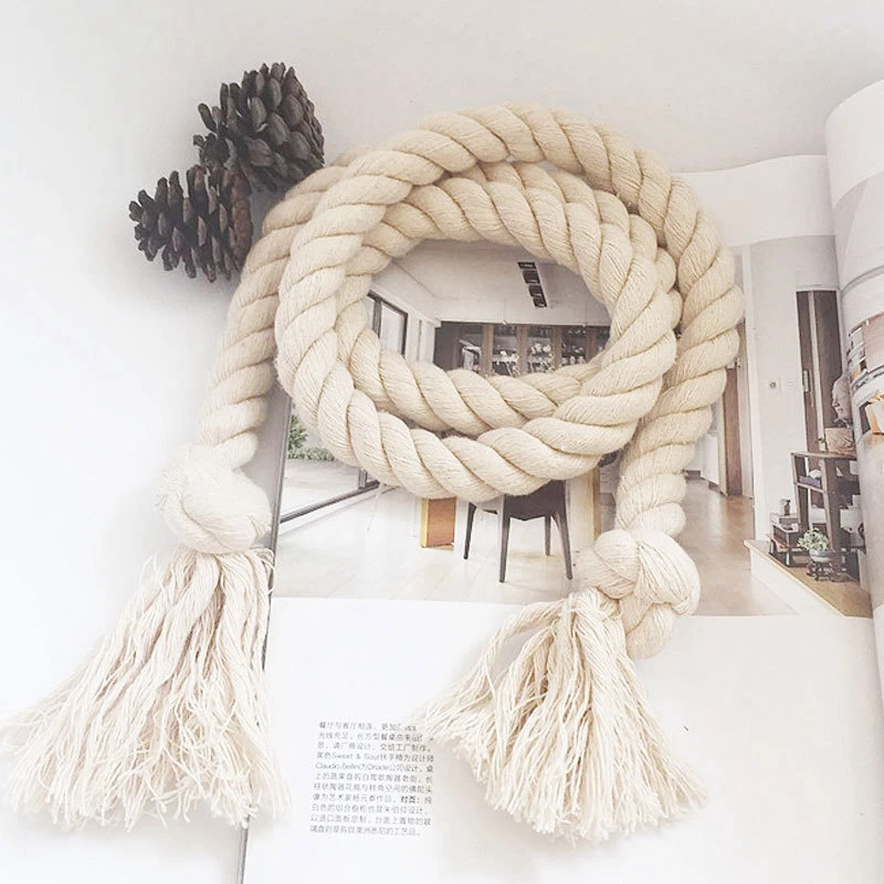 

2 pcs Handmade Linen Rope Curtain Tieback Buckles for Living room Japanese Style Straps Curtain Holder Clips Accessories Home