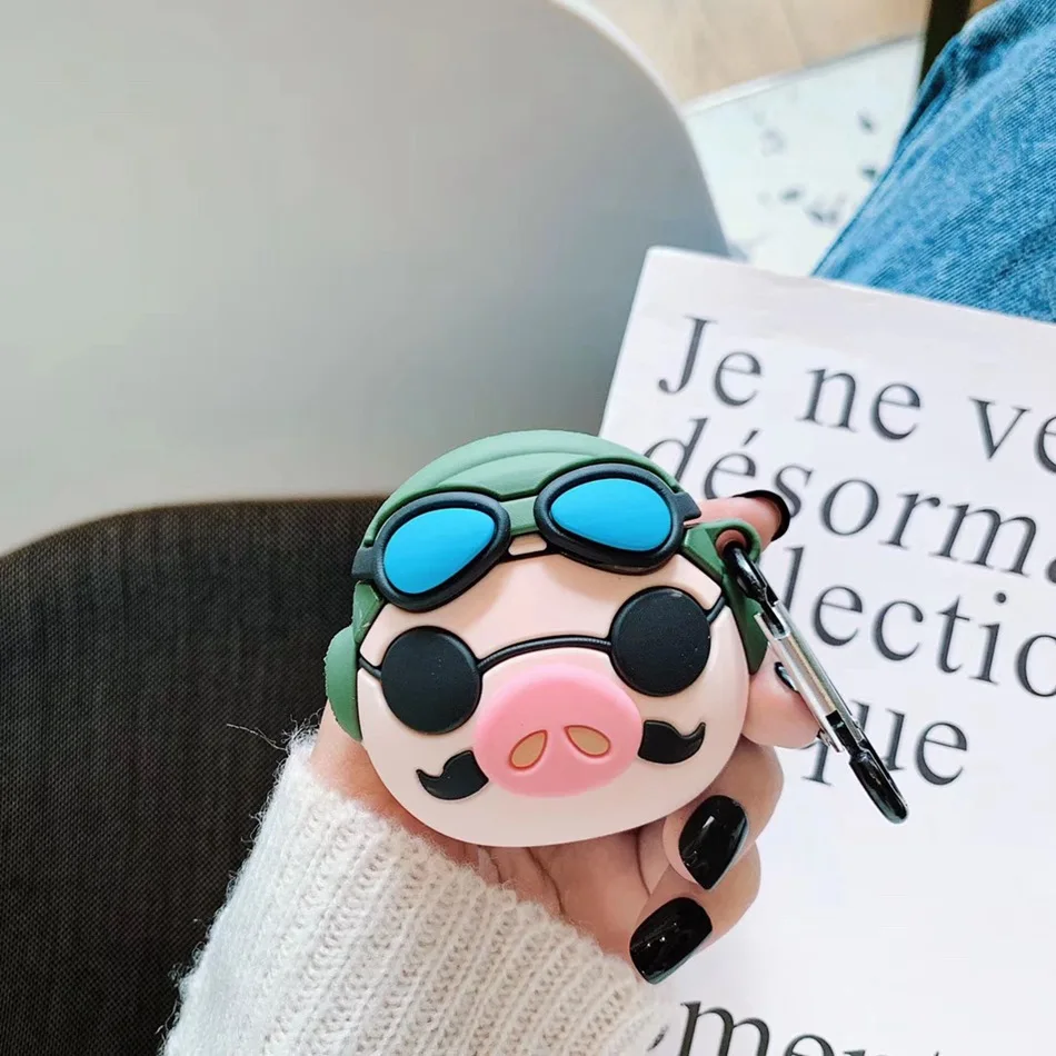 1032 Милый 3D чехол для наушников для Airpods 2, чехол с изображением аниме, Детские Силиконовые Наушники с изображением утки, Защитная крышка для Apple Airpods 1, чехол для Earpods - Цвет: 1032