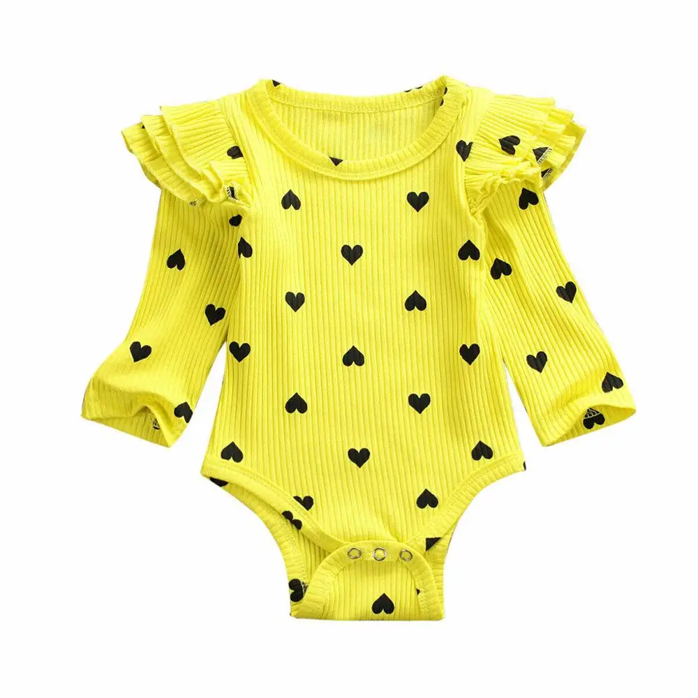 Yellow Baby Bodysuits Toddler Newborn Baby Boy Clothes Girls Boys Long Sleeve Ruched Solid Romper Body New Infant Bodysuit Clothing - Цвет: Yellow