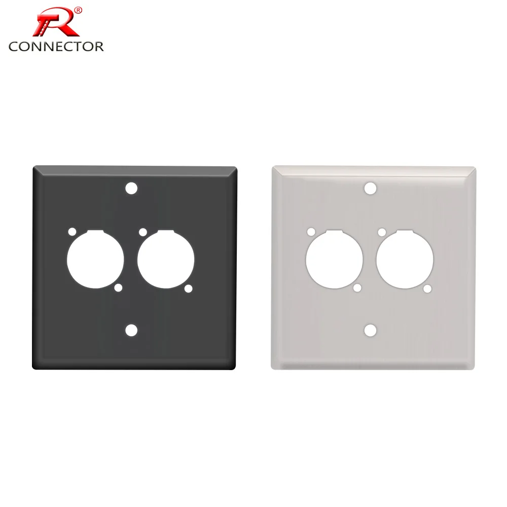 Стандартная панель для монтажа аудио D типа с двумя портами из нержавеющей стали