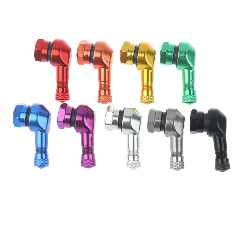 2pcs Motorcycle Rim 90 Degree Angle Aluminum Alloy Valve Wheel Tire Tubeless Stems For Parts CNC |