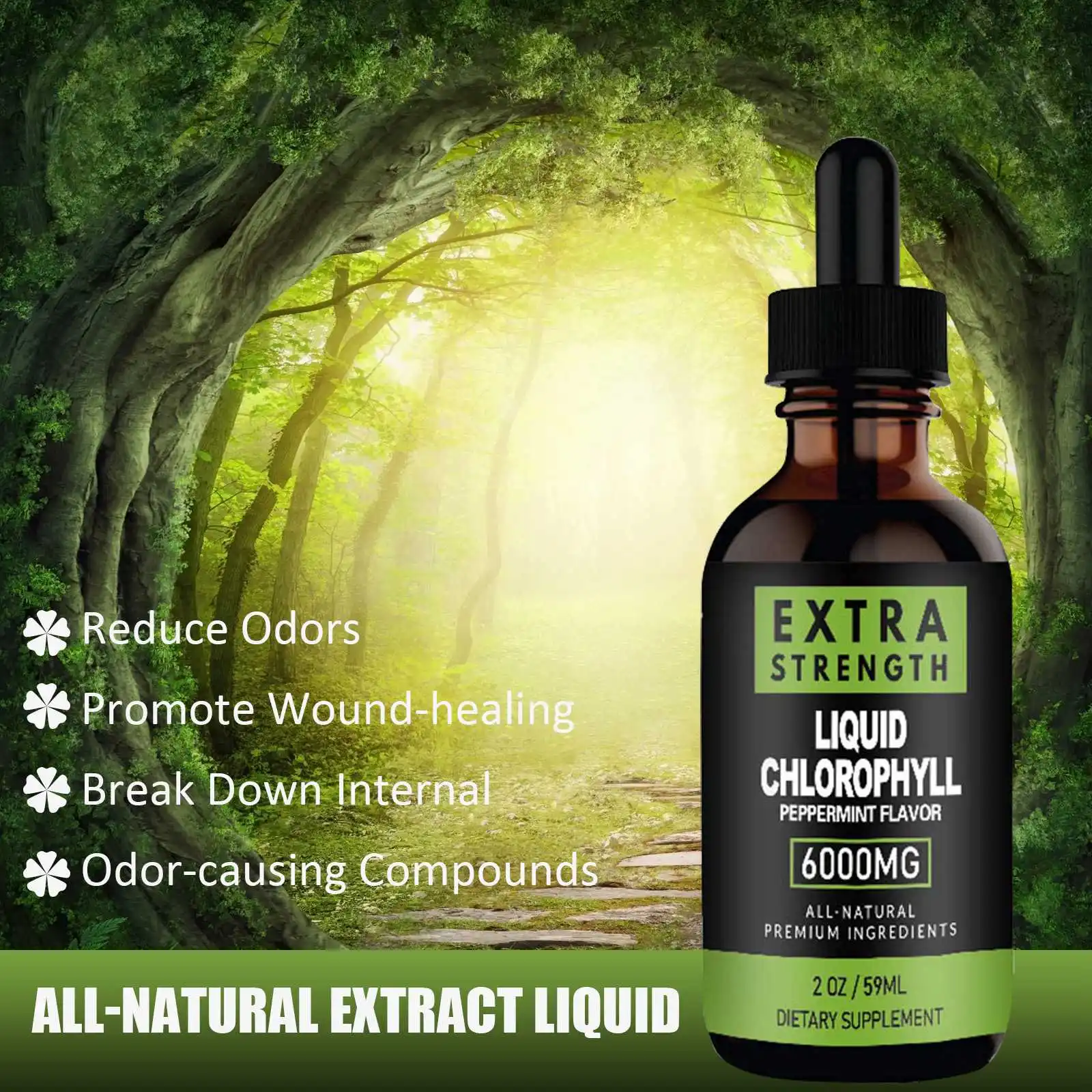

Chlorophyll Liquid Extract Dietary Supplement Liquid Chlorophyll Drops Supplement for Skin Care Hair Care Detox Skin Oil