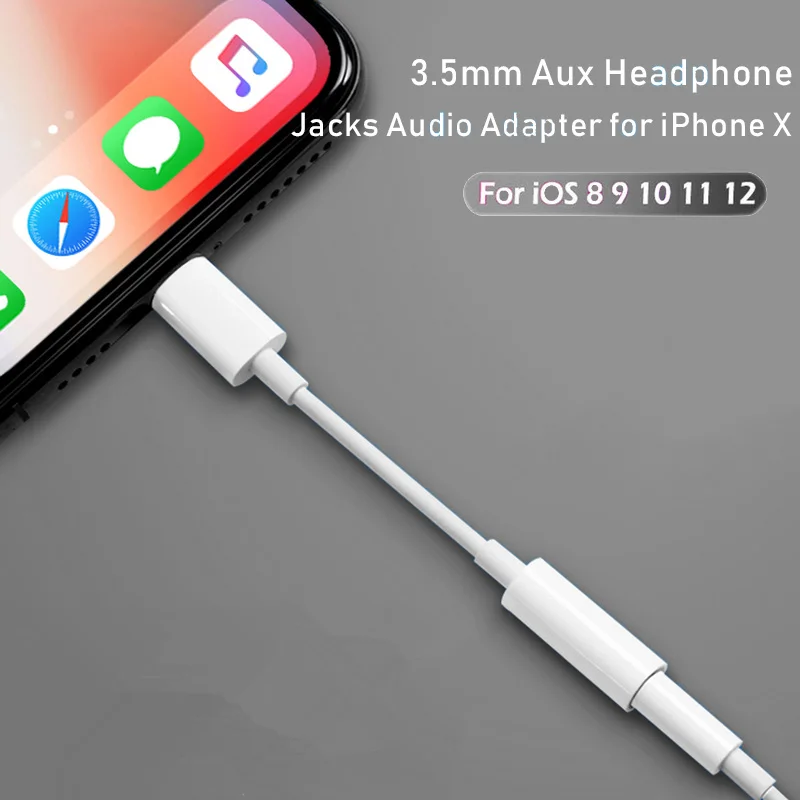 Аудиоадаптер для наушников Lightning/3 5 мм Aux iphone X 7 8 Plus 3 аудио сплиттер ios 13 наушники