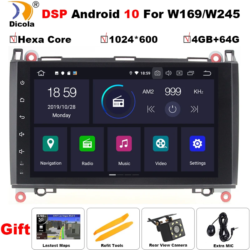 IPS HD PX6 DSP автомобильный мультимедийный плеер GPS Android 10 DVD Automotivo для